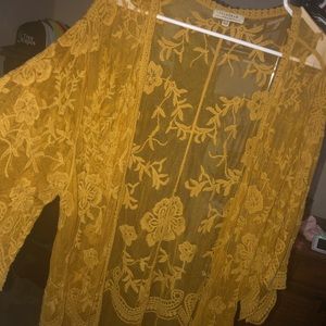 Mustard lace duster